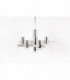 Suspension Gaetano Sciolari en metal chrome et globe en verre design italien 1970