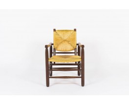 Fauteuil Charlotte Perriand modele 21 tissage de paille 1930