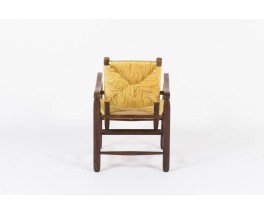 Fauteuil Charlotte Perriand modele 21 tissage de paille 1930