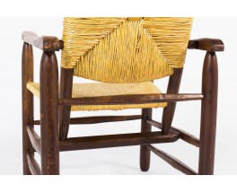 Fauteuil Charlotte Perriand modele 21 tissage de paille 1930