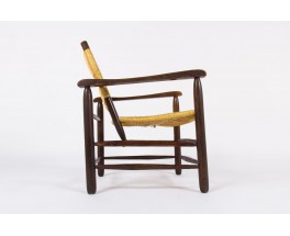 Fauteuil Charlotte Perriand modele 21 tissage de paille 1930