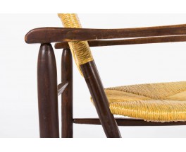 Fauteuil Charlotte Perriand modele 21 tissage de paille 1930