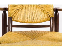 Fauteuil Charlotte Perriand modele 21 tissage de paille 1930