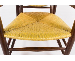 Fauteuil Charlotte Perriand modele 21 tissage de paille 1930