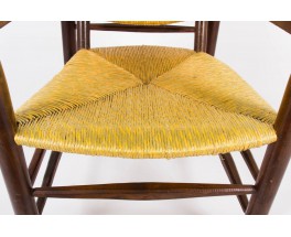 Fauteuil Charlotte Perriand modele 21 tissage de paille 1930