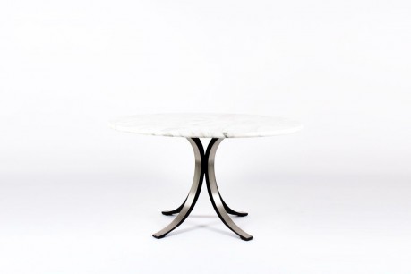 Table ronde Osvaldo Borsani modele T69 plateau marbre edition Tecno 1960