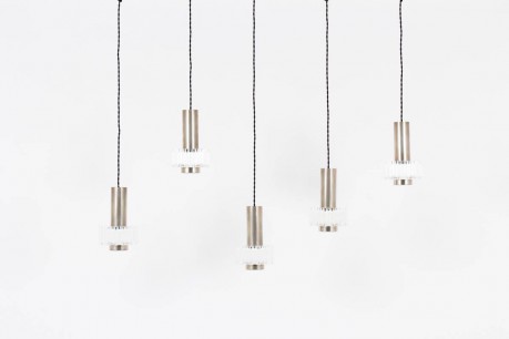 Suspensions en chrome et plexiglass 1970 set de 5