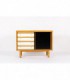 Commode Andre Sornay laque blanche et noir 1960