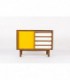 Commode Andre Sornay laque blanche et jaune moutarde 1960
