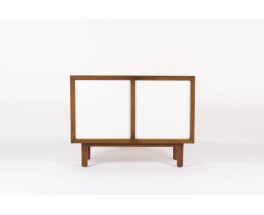 Commode Andre Sornay laque blanche et jaune moutarde 1960