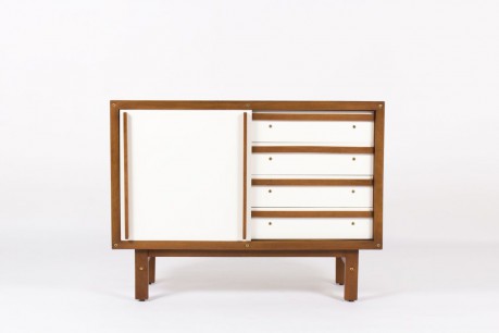 Commode Andre Sornay laque blanche 1960