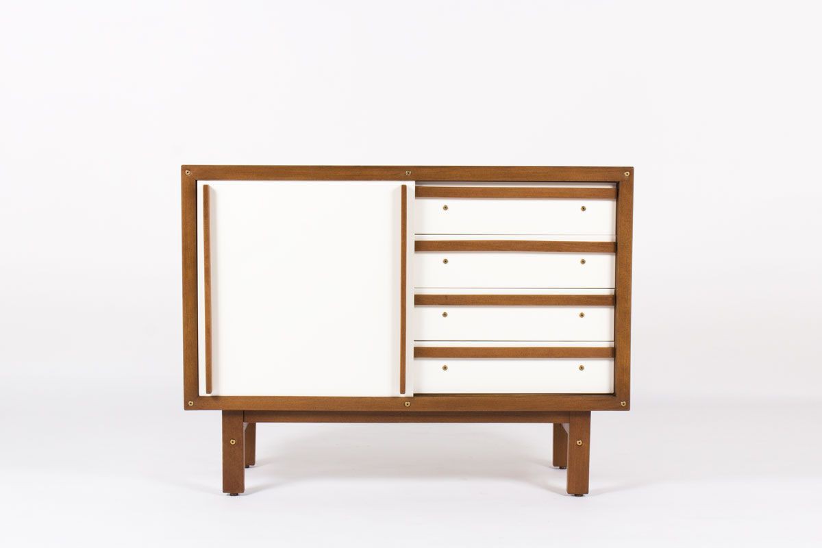 Commode Andre Sornay laque blanche 1960