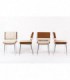 Chaises Alain Richard palissandre et tissu beige 1960 set de 4