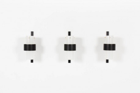 Appliques metal noir laiton et perspex edition Arlus 1950 set de 3