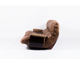 Canape Michel Ducaroy modele Marsala en cuir marron edition Ligne Roset 1970