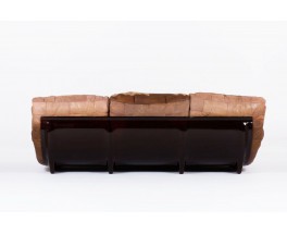 Canape Michel Ducaroy modele Marsala en cuir marron edition Ligne Roset 1970