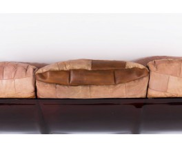 Canape Michel Ducaroy modele Marsala en cuir marron edition Ligne Roset 1970