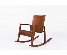 Rocking chair Mario Prandina modele Dondolo en chene edition Plinio Il Giovane