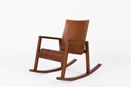 Rocking chair Mario Prandina modele Dondolo en chene edition Plinio Il Giovane