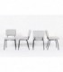 Chaises Andre Simard drap de laine gris edition Airborne 1960 set de 4