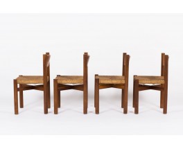 Chaises Charlotte Perriand modele Meribel en acajou edition Steph Simon 1950 set de 4