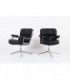 Fauteuils de bureau Eames modele Lobby ES 108 en cuir noir edition Herman Miller 1960 set de 2