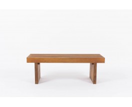 Banc a lattes en acajou design moderniste bresilien 1950