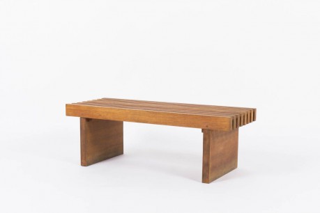 Banc a lattes en acajou design moderniste bresilien 1950