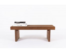 Banc a lattes en acajou design moderniste bresilien 1950