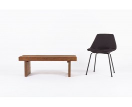 Banc a lattes en acajou design moderniste bresilien 1950