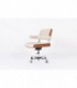 Fauteuil de bureau Alain Richard en noyer tissu beige 1970