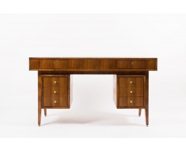 Bureau en noyer et laiton design italien 1950