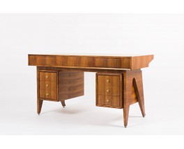 Bureau en noyer et laiton design italien 1950