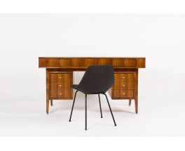 Bureau en noyer et laiton design italien 1950