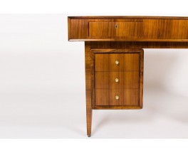 Bureau en noyer et laiton design italien 1950