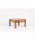 Table basse carree Andre Sornay en hetre teinte et plateau chene 1960