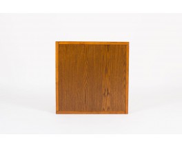 Table basse carree Andre Sornay en hetre teinte et plateau chene 1960