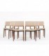 Chaises Eugenio Gerli modele S82 palissandre et velours beige edition Tecno 1960 set de 6