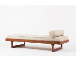 Lit de repos Roger Fatus modele Tatami tissu lin beige edition Sentou 1950