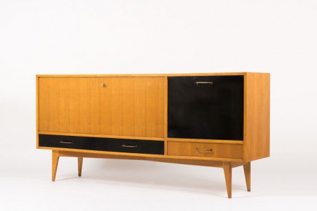 Enfilade Charles Ramos frene et stratifie noir edition Magnani 1950