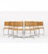 Chaises en chrome et rotin design suisse 1970 set de 6