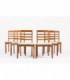 Chaises Guillerme et Chambron tissu lin beige edition Votre Maison 1950 set de 6