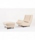 Fauteuil et repose pieds Marco Zanuso modele Regent tissu beige edition Arflex 1960