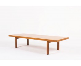 Table basse rectangulaire en teck grand modele design danois 1950