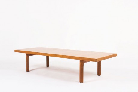 Table basse rectangulaire en teck grand modele design danois 1950