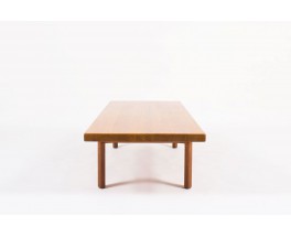 Table basse rectangulaire en teck grand modele design danois 1950