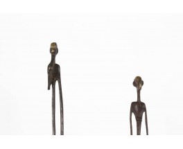 Sculptures personnages en bronze 1950 set de 2