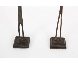 Sculptures personnages en bronze 1950 set de 2