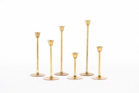 Bougeoirs en laiton design danois 1950 set de 6