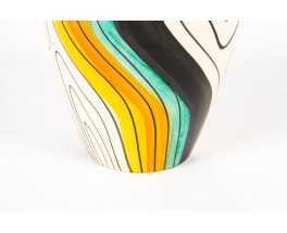 Vase en ceramique multicolore 1960